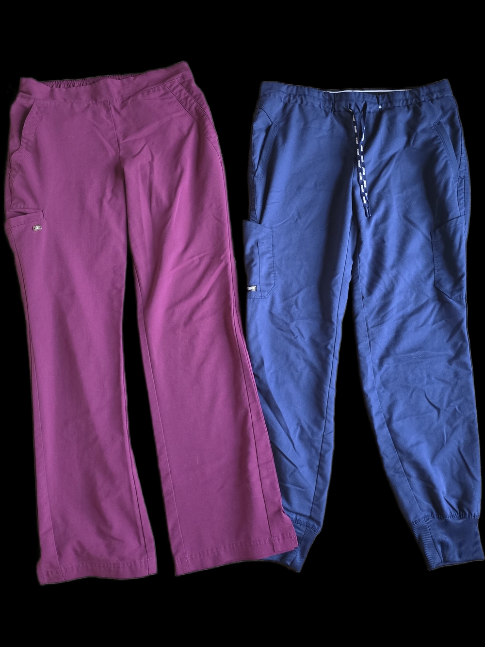 Grey's Anatomy By Barco; Magenta & Navy Womens Scrub Bottoms Bundle